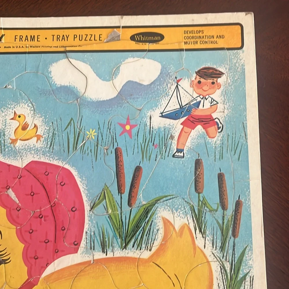 Vintage Whitman 1964 Fuzzy Wuzzy Duck Tray Puzzle; 11.5